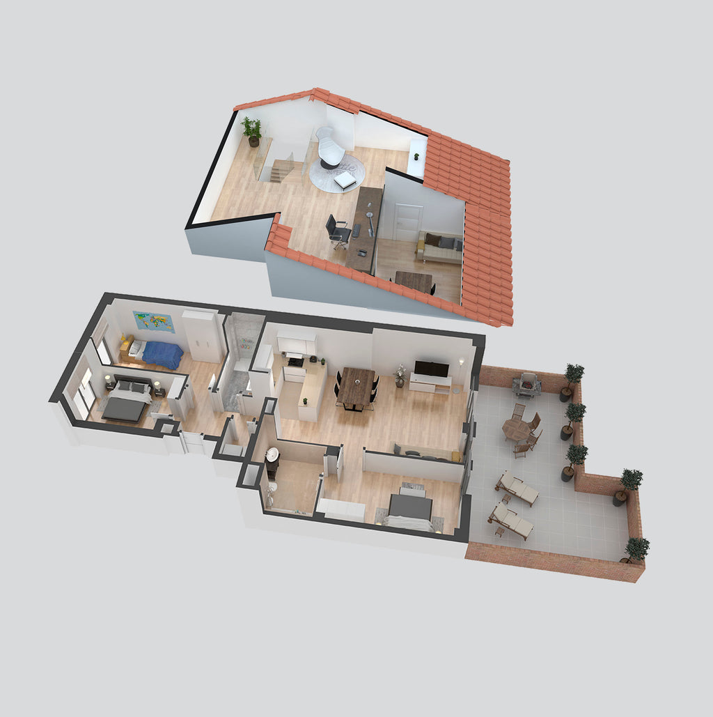 Modelado de planos 2D a 3D - Interiores